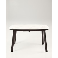 Стол Валенсия 1300(1700)*800 Greys White/муар черн 