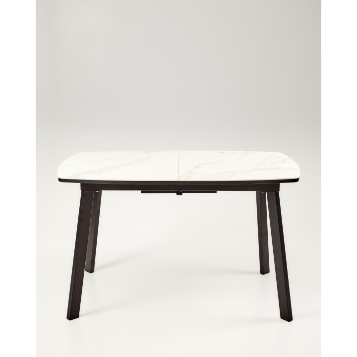 Стол Валенсия 1300(1700)*800 Greys Sugar /Черный глянец 