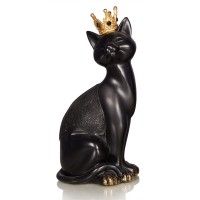 Фигурка кошки Queen черный 8х7х18 см
