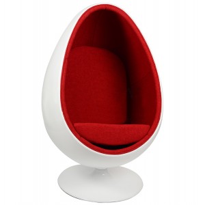 Кресло ALTA "Яйцо" белый/красная астра