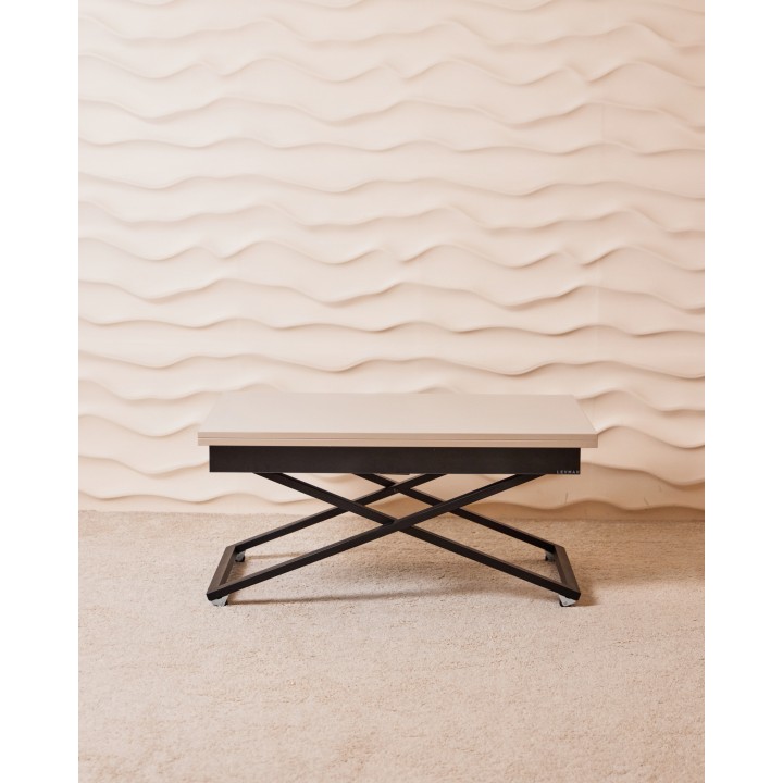 Стол-трансформер APOLLO мрамор капучино/черное подстолье