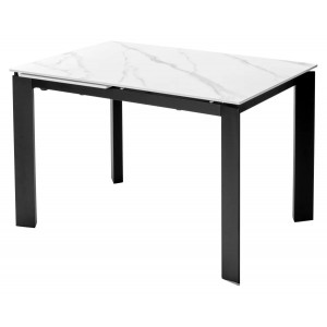 Стол CORNER 120 MATT WHITE MARBLE SOLID керамика/черный каркас