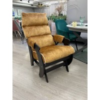 Кресло-глайдер Лама, ткань "Невада охра+иври", каркас "орех" 