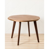 Стол ОКА круглый неровный край 1000 дуб мореный + КС 60 массив моренный