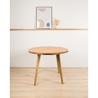 Стол ОКА круглый неровный край 1000 дуб натуральный + КС 60 массив натуральный