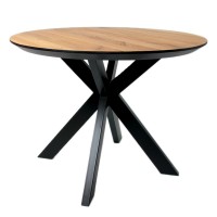 Стол ОКА круглый Стандарт 1000 натуральный дуб + КСЕ-80 черный