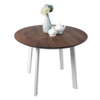 Стол ОКА круглый Стандарт 1000 дуб мореный + КС 60 белый