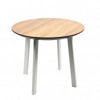 Стол ОКА круглый Стандарт 1000 дуб натуральный + КС 60 белый