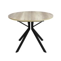 Стол ОТТАВА-2 d100/145 каньон дуб/муар.чер